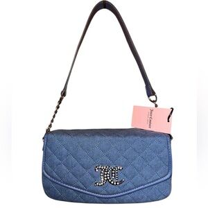 NWT Juicy Couture “Isn’t She Lovely Flap Should  Bag”Medium Wash Denim $79